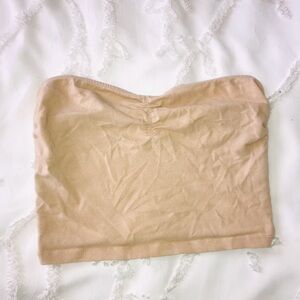 Garage Tan Nude Bandeau / Cinched Crop top